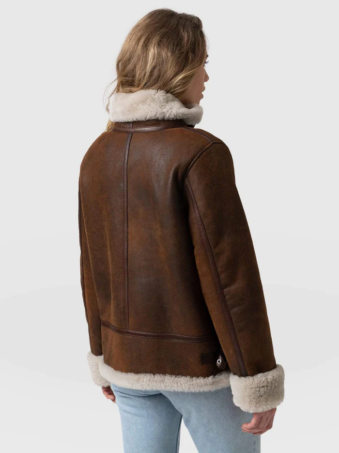 Sheepskin Leather Jacket Womens