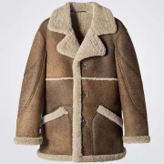 Vintage Sheepskin Coat Mens