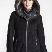 Women Hooded Sheepskin Coat