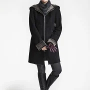 Women Hooded Sheepskin Coat