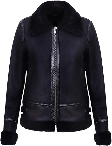 Womens Black Sheepskin Jacket