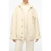 Womens Denim Jacket With Sheepskin Collar