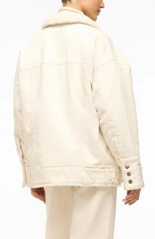 Womens Denim Jacket With Sheepskin Collar