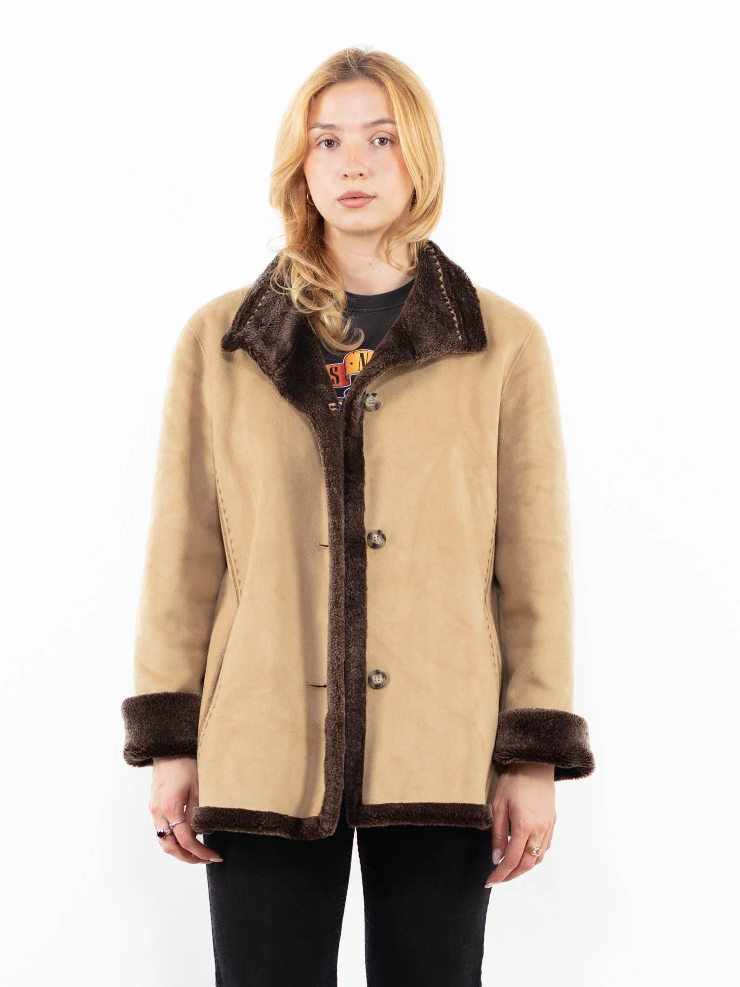 Womens Faux Sheepskin Jacket