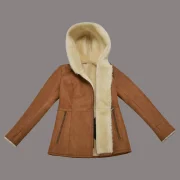 Womens Sheepskin Coat with Hood