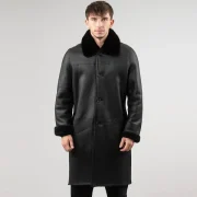 black shearling coat mens