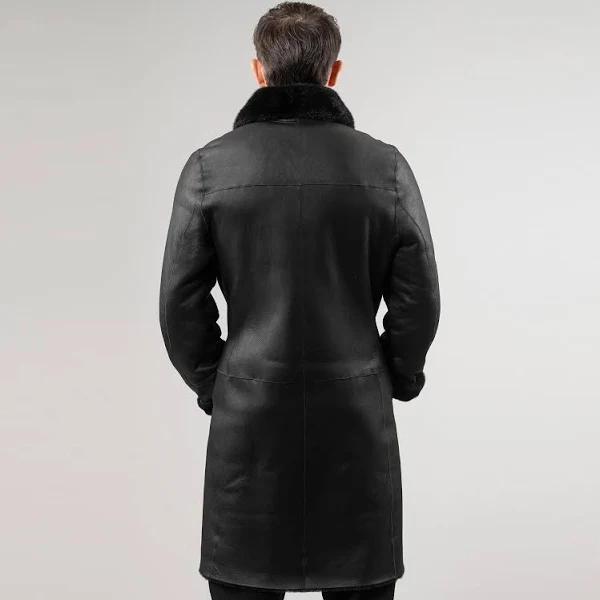 Black Shearling Coat Mens