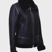 black sheepskin coat zara