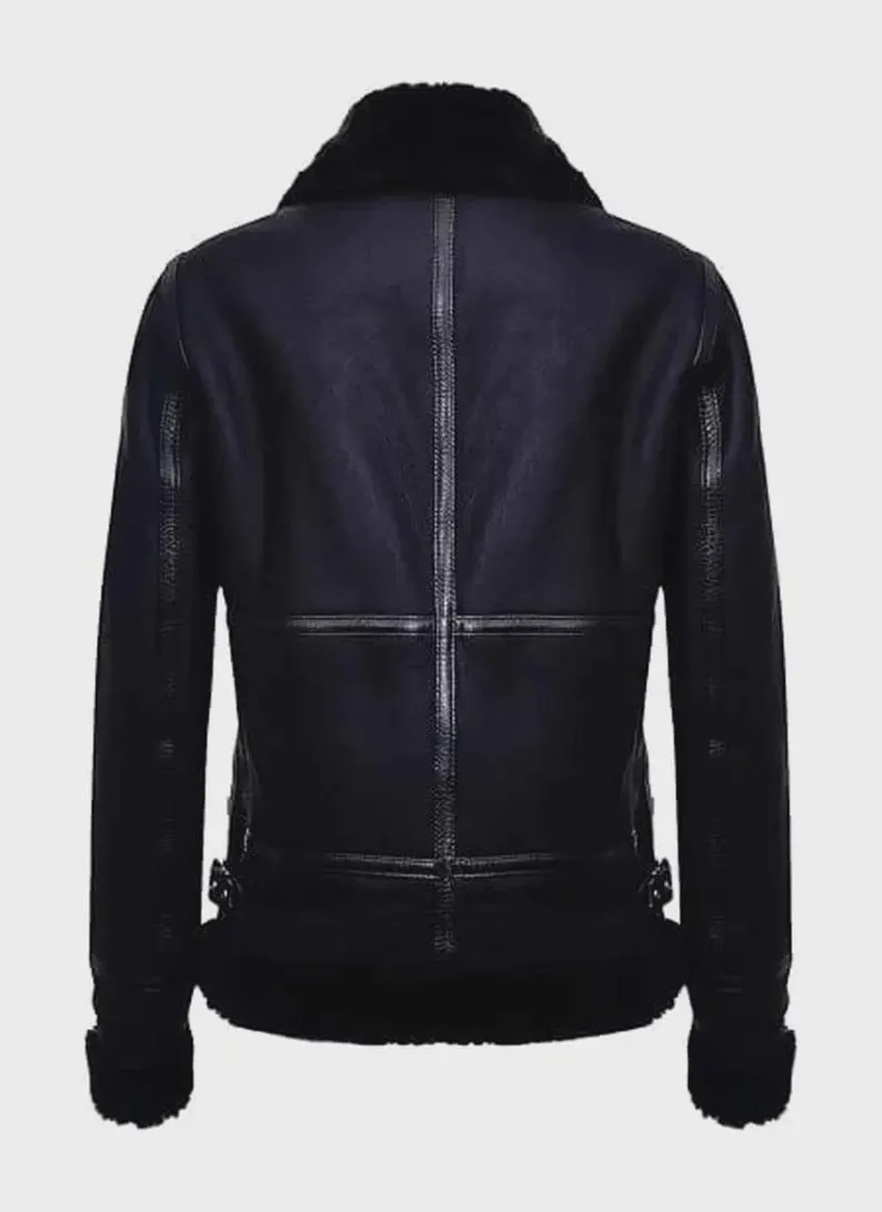 Black Sheepskin Coat Zara