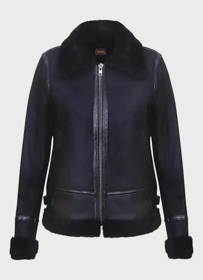 Black Sheepskin Coat Zara