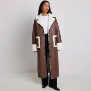 brown sheepskin coat womens