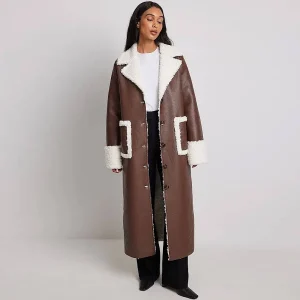 brown sheepskin coat womens