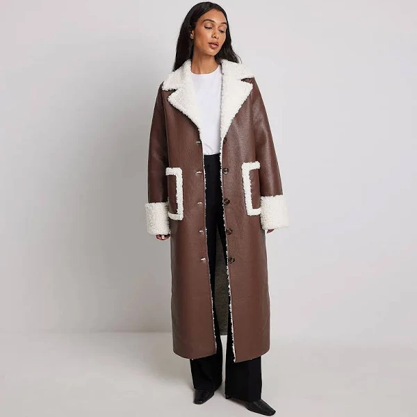 Brown Sheepskin Coat Womens