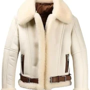 cream sheepskin coat