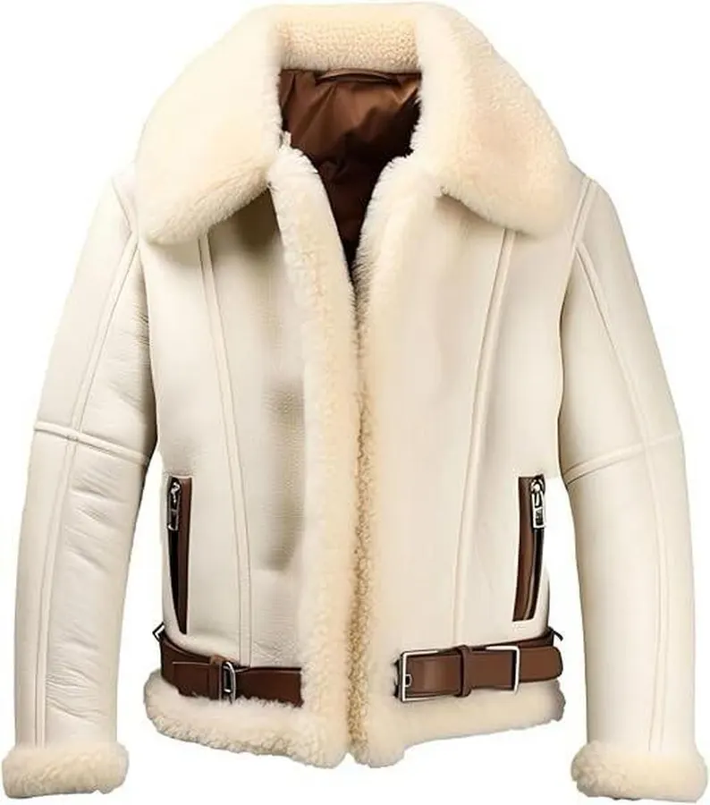 Cream Sheepskin Coat