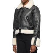 cropped sheepskin jacket
