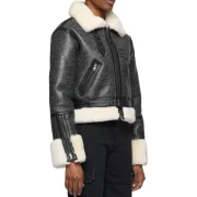 cropped sheepskin jacket