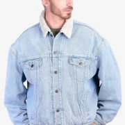 denim and sheepskin jacket