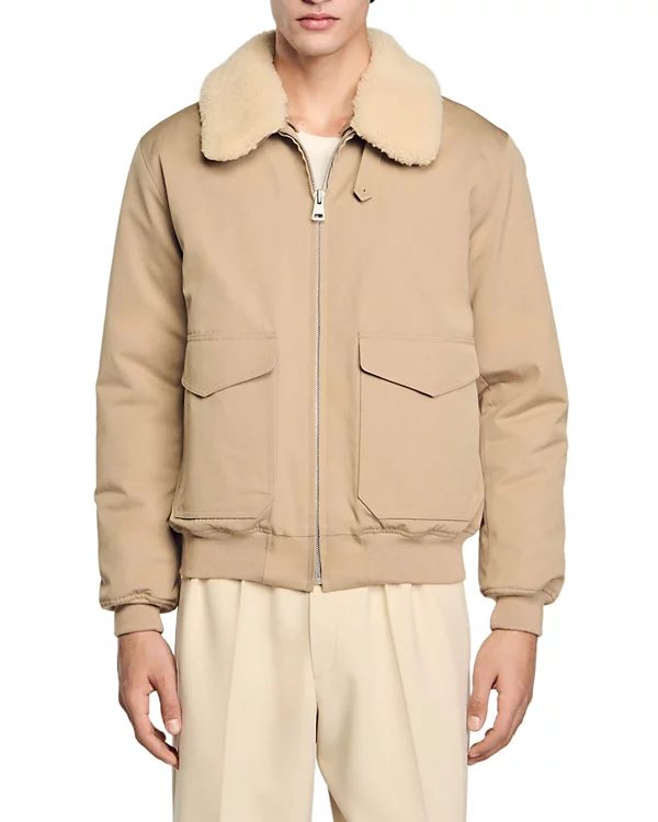 Denim Sheepskin Jacket Mens