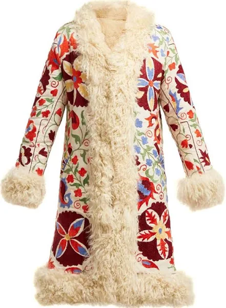 embroidered sheepskin coat