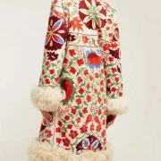 embroidered sheepskin coat