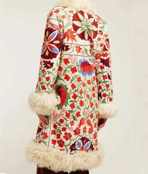 embroidered sheepskin coat