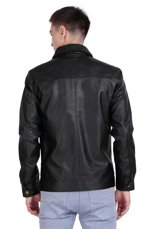 Faux Leather and Shearling Jacket