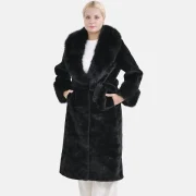 faux sheepskin coat black
