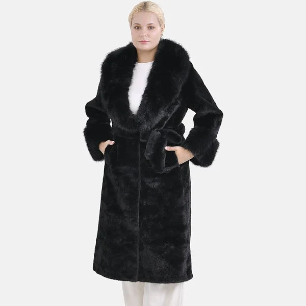 faux sheepskin coat black