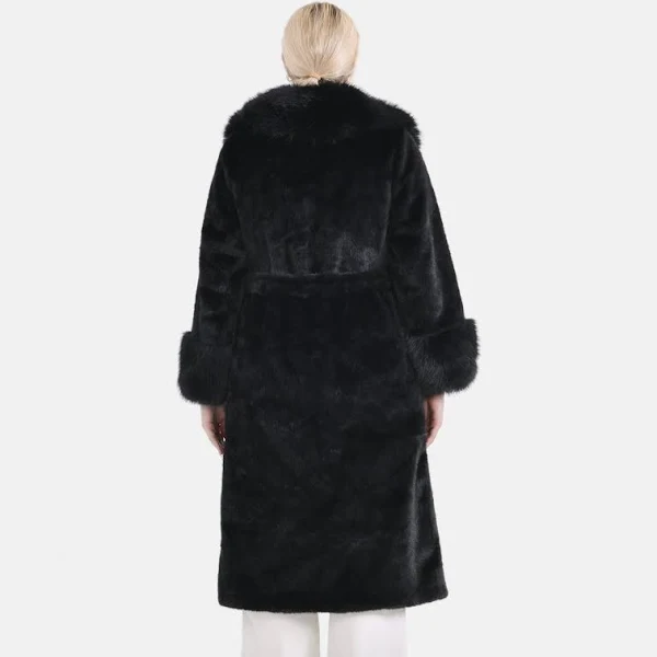 faux sheepskin coat black