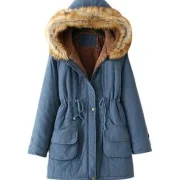 faux sheepskin hooded coat