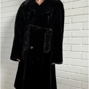 ladies black sheepskin coat