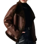 ladies leather flying jacket