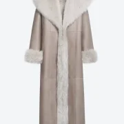 ladies long shearling coats