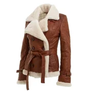 ladies sheepskin aviator jacket