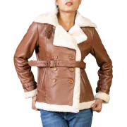 ladies sheepskin aviator jacket