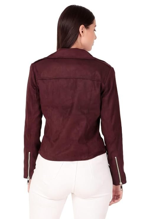 Ladies Sheepskin Biker Jacket