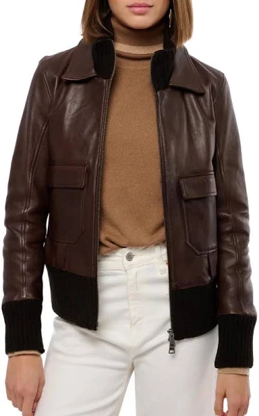 Leather Flight Jacket Womens