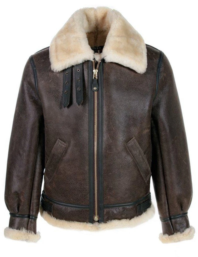 Leather Sheepskin Bomber Jacket