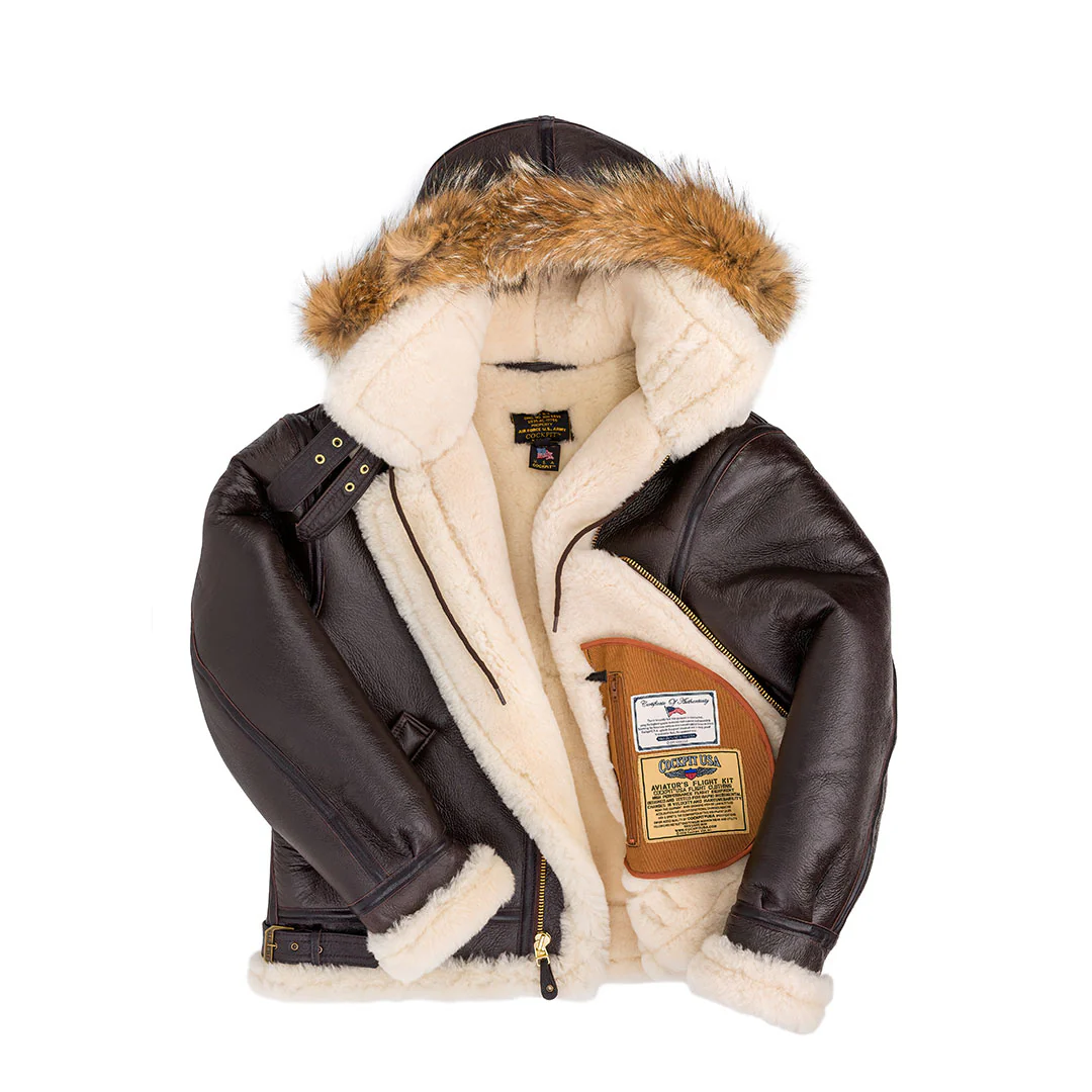 Leather Sheepskin Flight Jacket