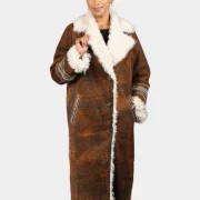 long sheepskin coat ladies