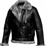 mens black sheepskin jacket