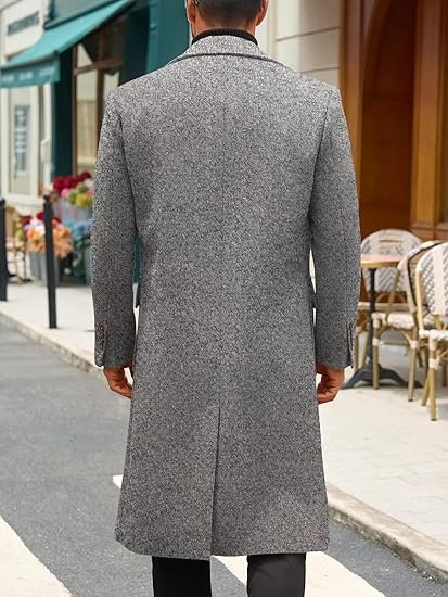 Mens Coat with Sheepskin Collar