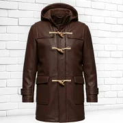 mens leather sheepskin duffle coat