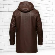 mens leather sheepskin duffle coat