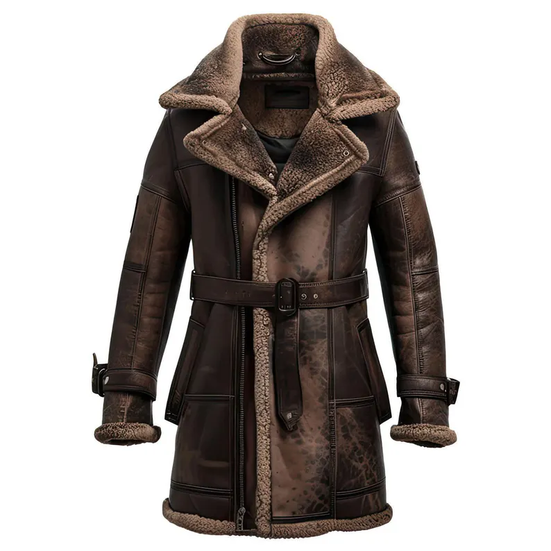 Mens Long Shearling Coat