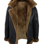 mens sheepskin jacket black