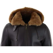 mens sheepskin jacket black