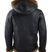 mens sheepskin jacket black