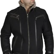 shearling leather jacket mens
